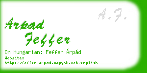 arpad feffer business card